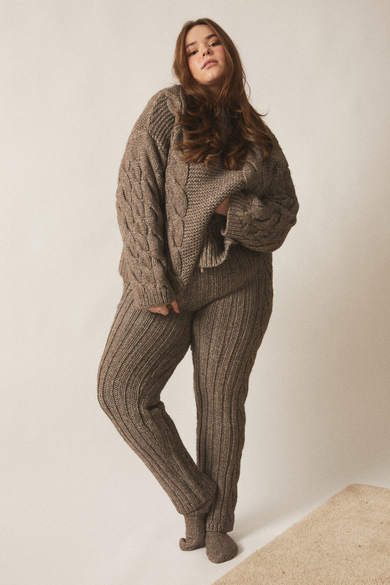 Knitted Wool Cashmere Lounge Set,winter Pants Suit, Cashmere Suit