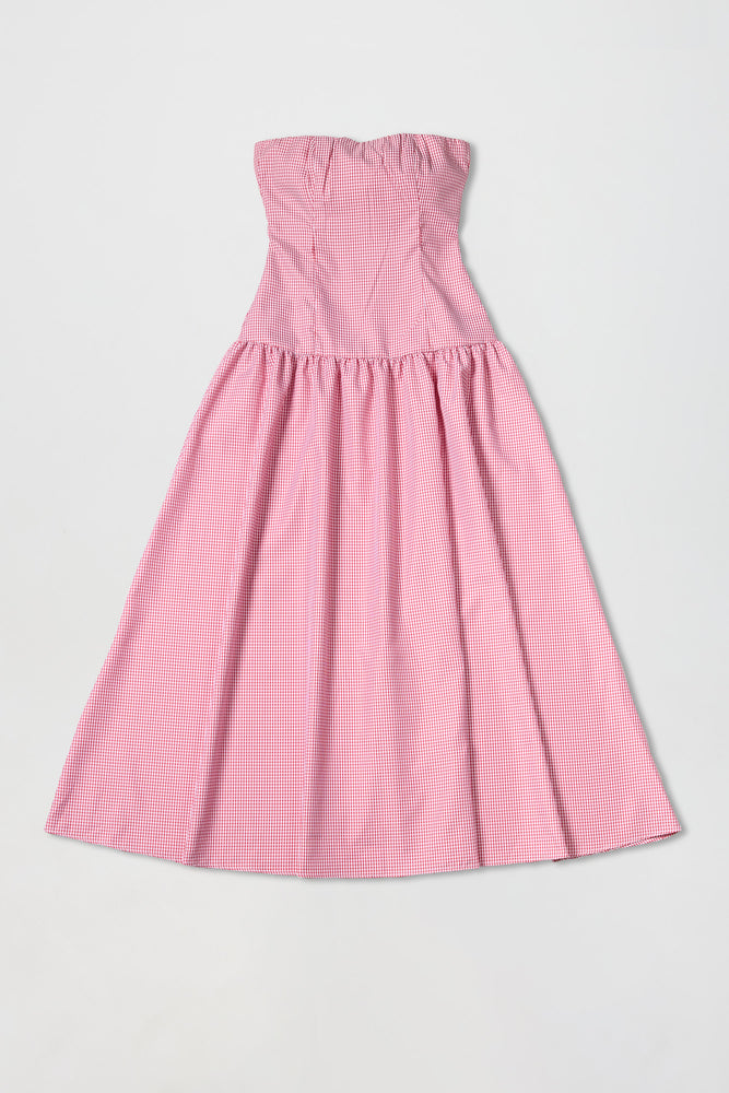
                  
                    Load image into Gallery viewer, THE GINGHAM TUBE DRESS
                  
                
